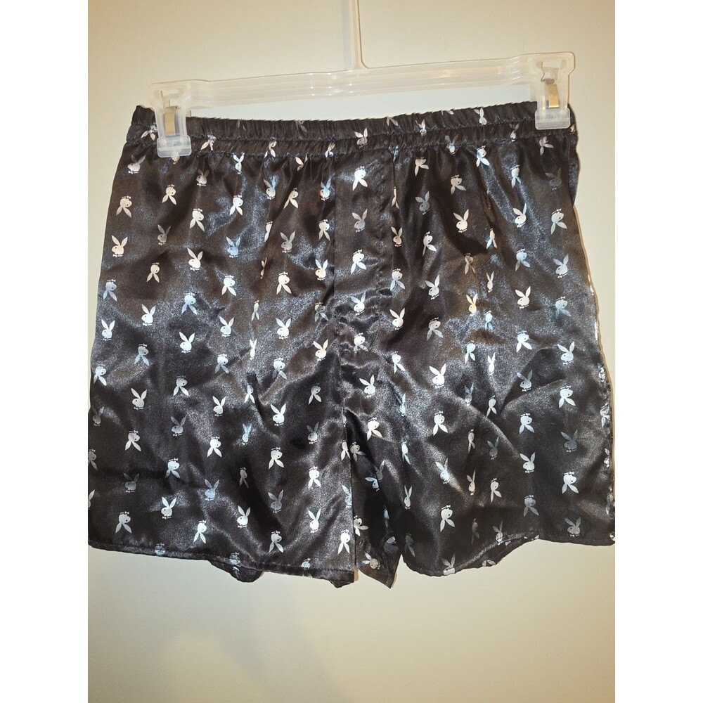 Vintage Playboy Men’s Boxer Shorts M 32-34 Black Bunny Print Y2K